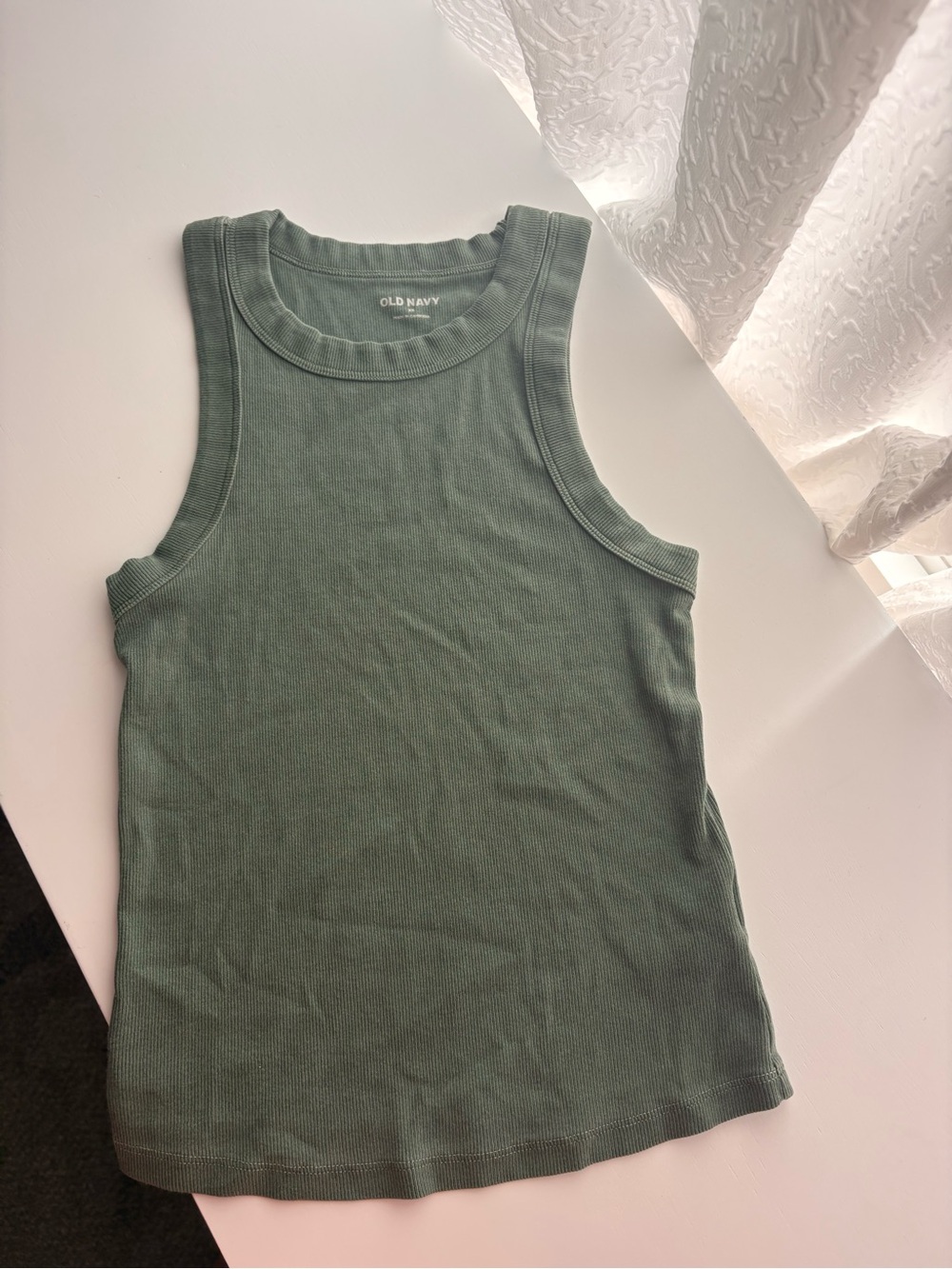 Old Navy Green Ribbed Tank Top
